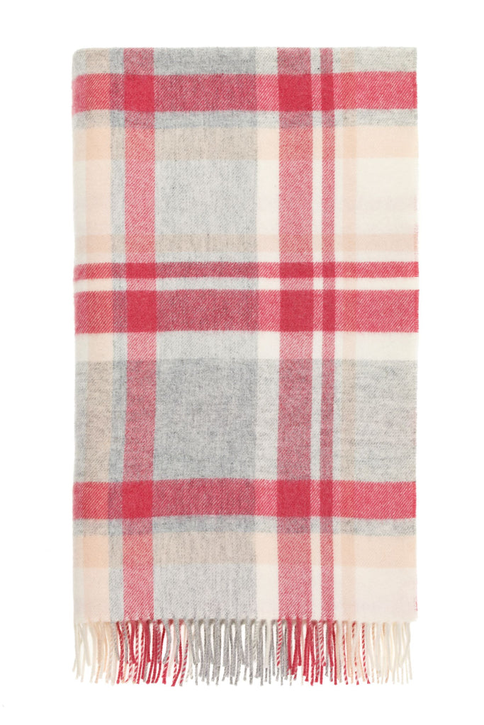 Portree Pink Throw - Merino Lambswool - Made in England