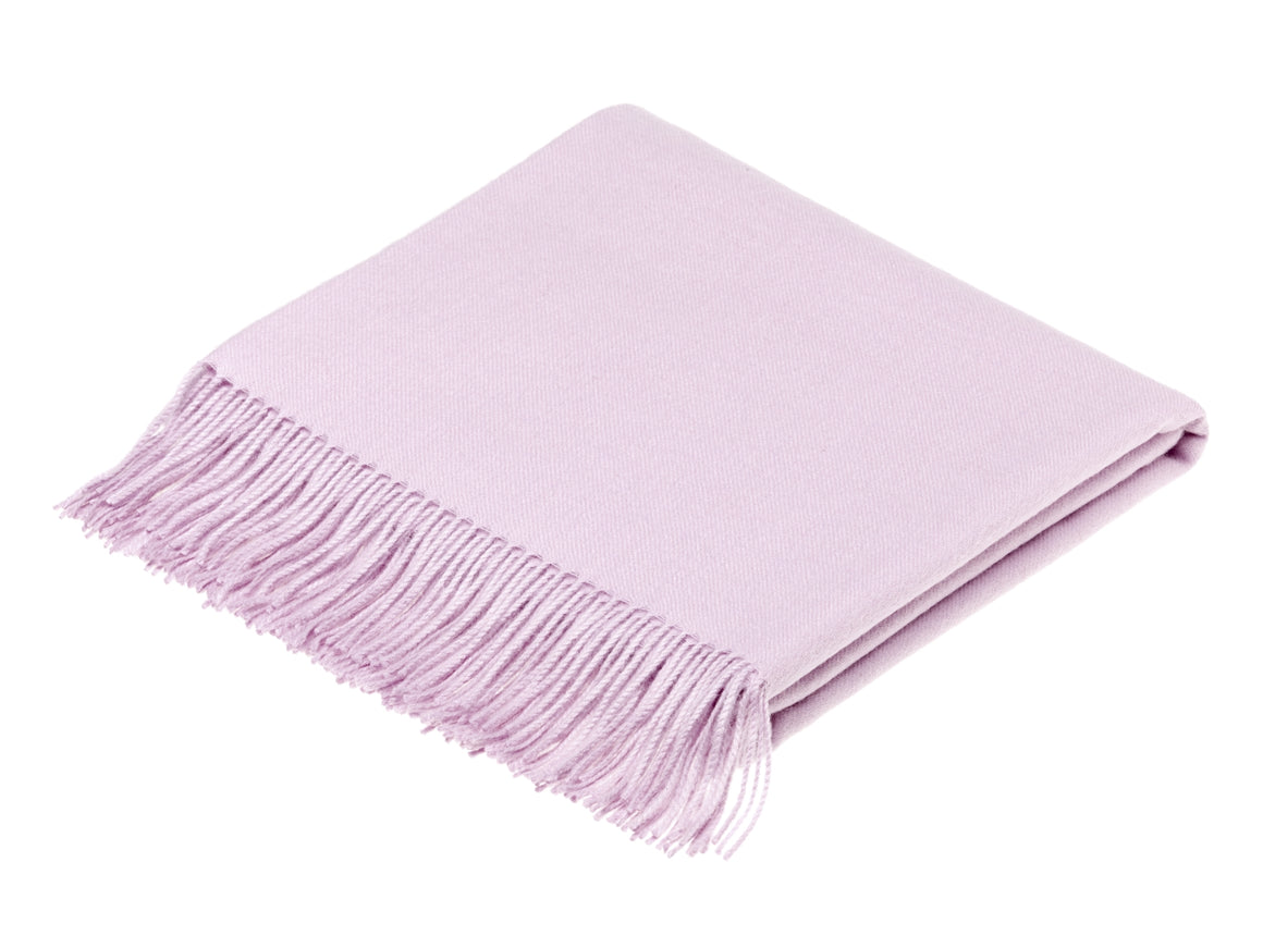 plain pastel pink throw blanket made from alpaca, bronte moon