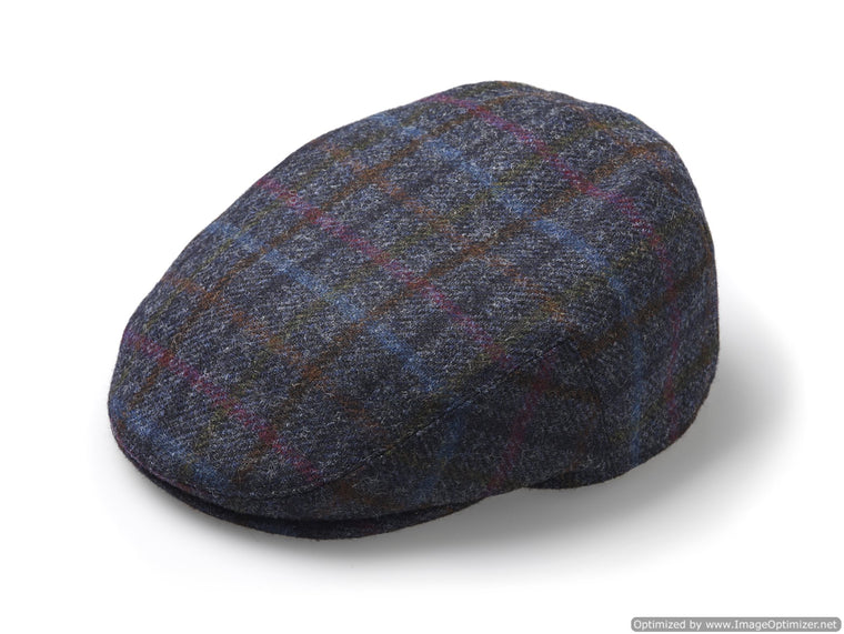 Flat Cap - Multicheck - Navy - Unisex - Made in England