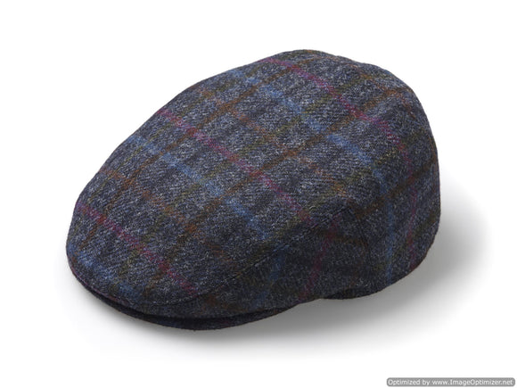 Flat Cap - Multicheck - Navy - Unisex - Made in England