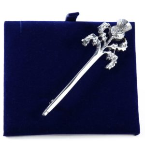Lady Ann of Glencoe - Pin Collection - Single Thistle with Leaves - Kilt Pin