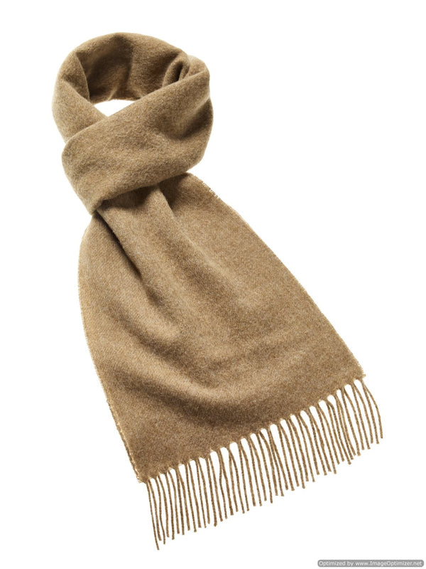 The Nines Camel Wool Scarf in Camel and Blue Camel