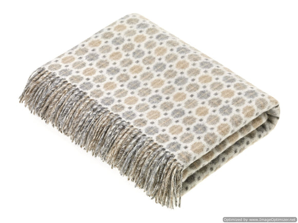 Merino Lambswool Throw Blanket - Milan - Natural, Made in England