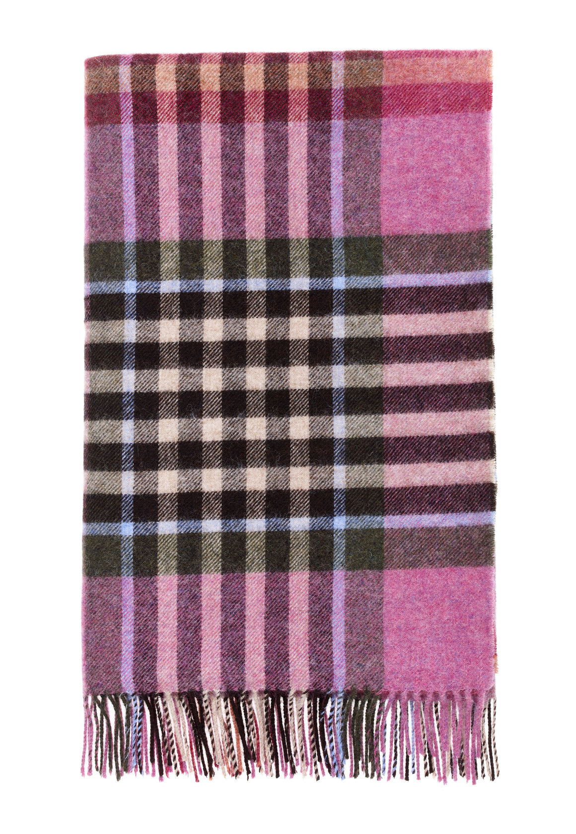 Shetland Pure New Wool - Chesil Raspberry - Throw Blanket - Bronte by Moon