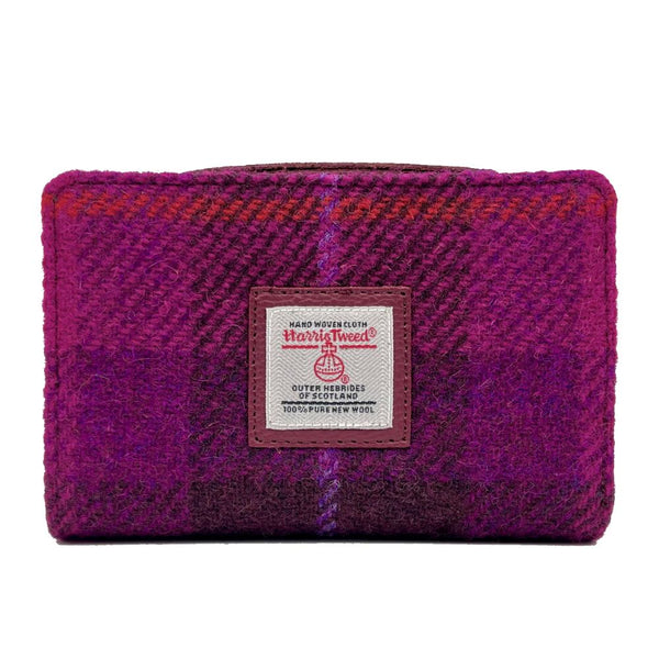 Harris Tweed Zip Purse Purple Check