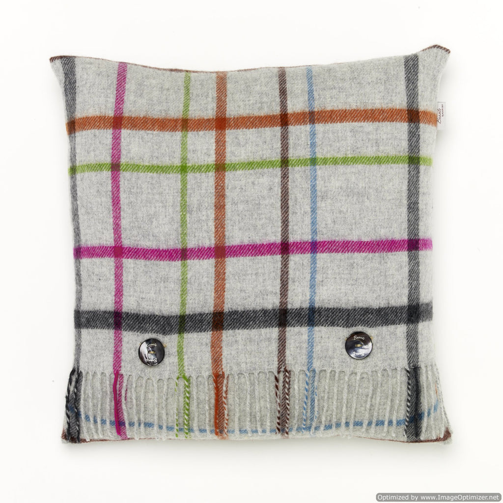Merino Lambswool - VAR Windowpane Gray/Multi- Pillow