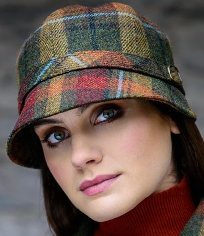 Ladies Tweed - Flapper Hat - Autumn Plaid - Made in Ireland