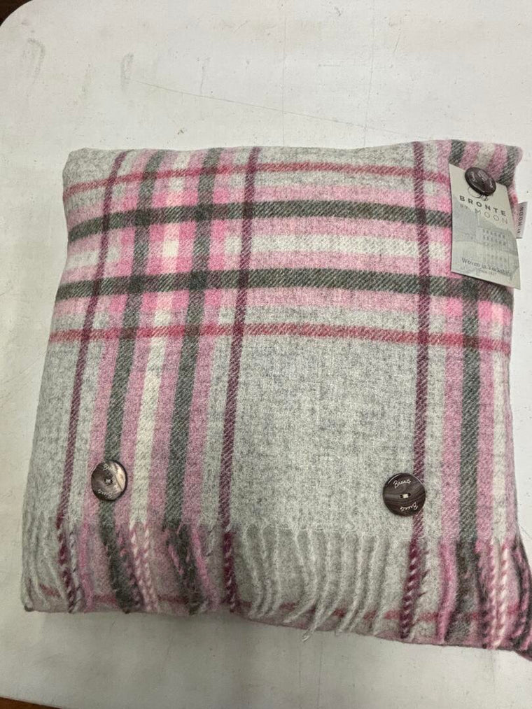 National Trust Killerton Gray and Pink Pillow - Feather Filled - Bronte Moon