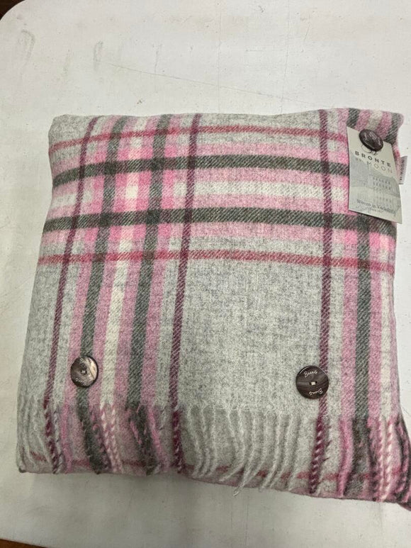National Trust Killerton Gray and Pink Pillow - Feather Filled - Bronte Moon