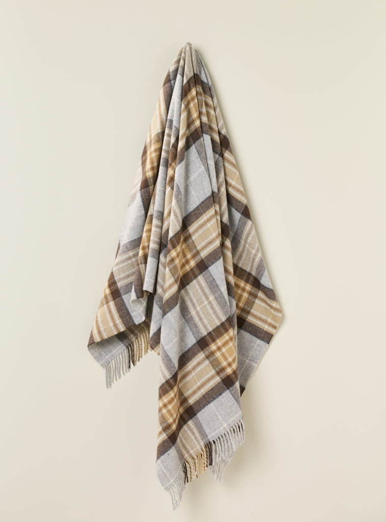 Tartan Plaid- Merino Lambswool Throw Blanket- Clan McKellar Tartan - Made in England