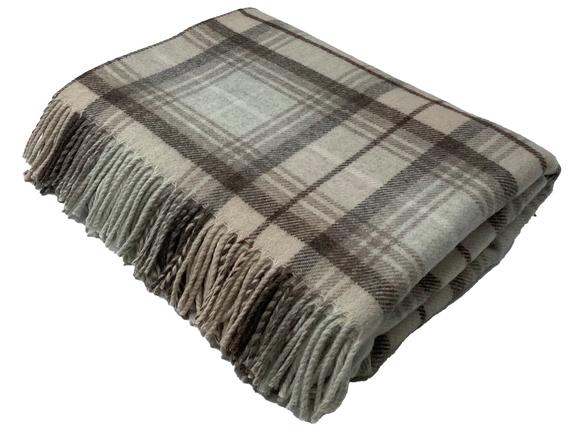 Lindores Mushroom - Merino Lambswool Throws - Made in Scotland