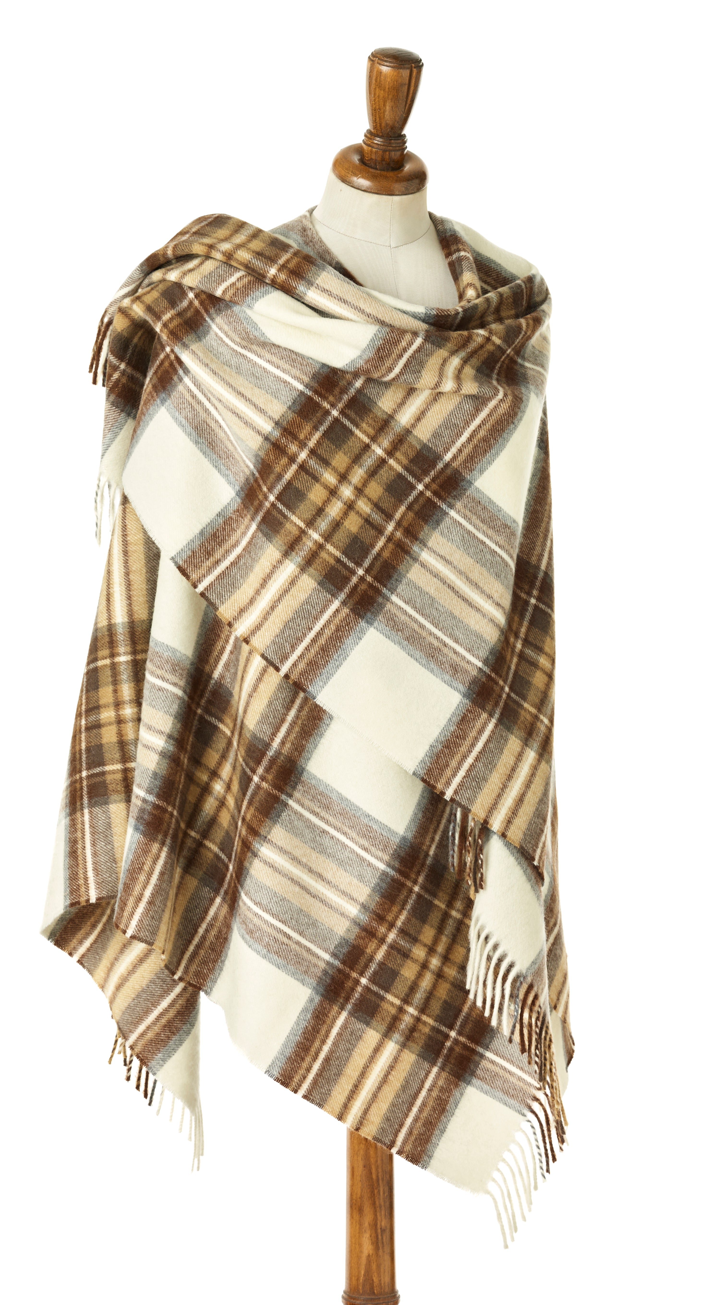 Bronte Ruana Bronte by Moon Ruana - Merino Lambswool - Natural Dress Stewart Tartan