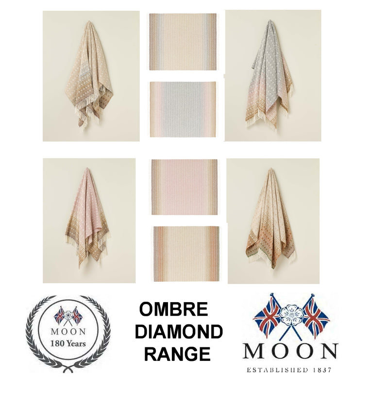 Ombre Diamond Collection - 100% British Wool Throw - Made in England