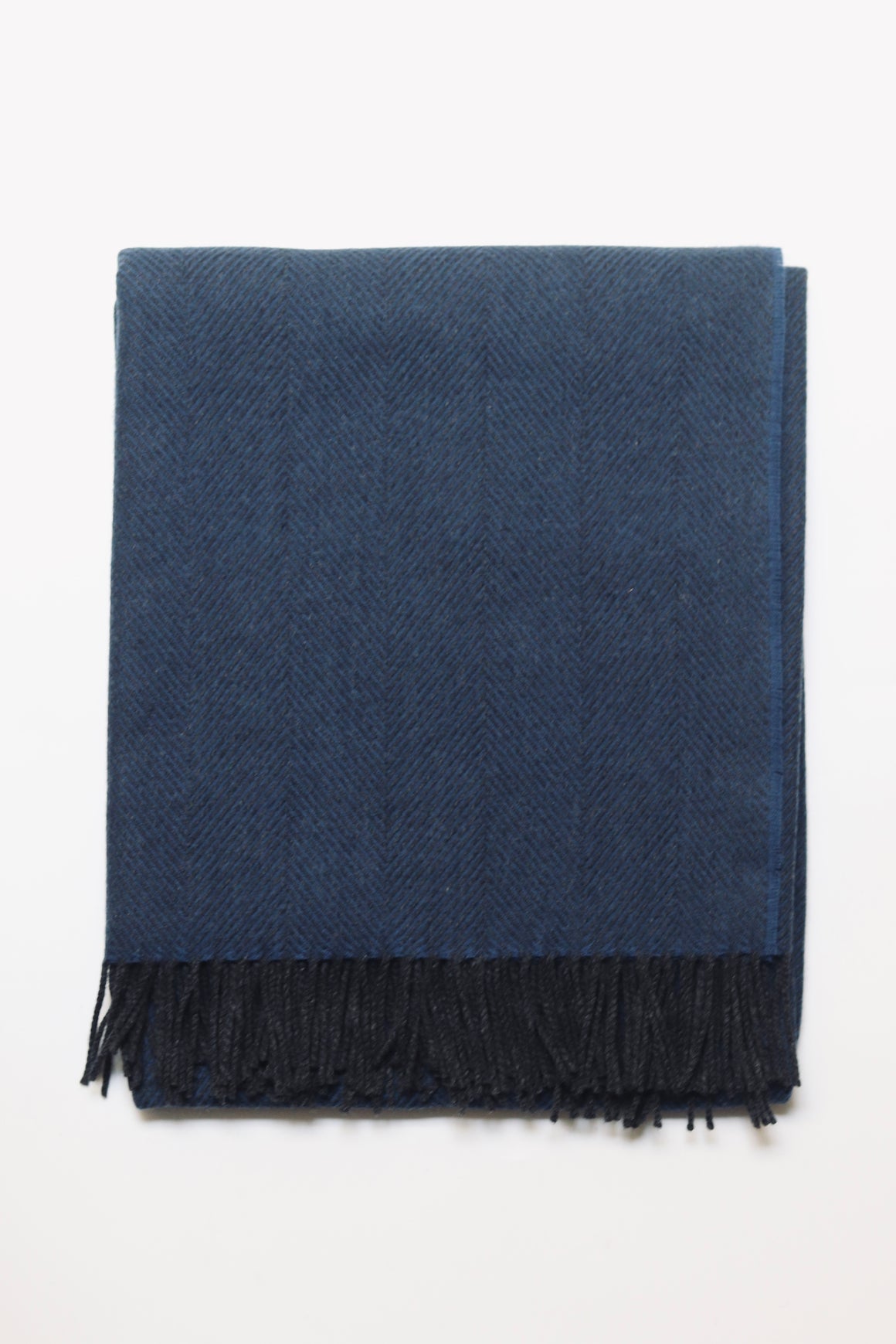 Remony Herringbone Denim / Charcoal, Merino Lambswool, Made in Scotland