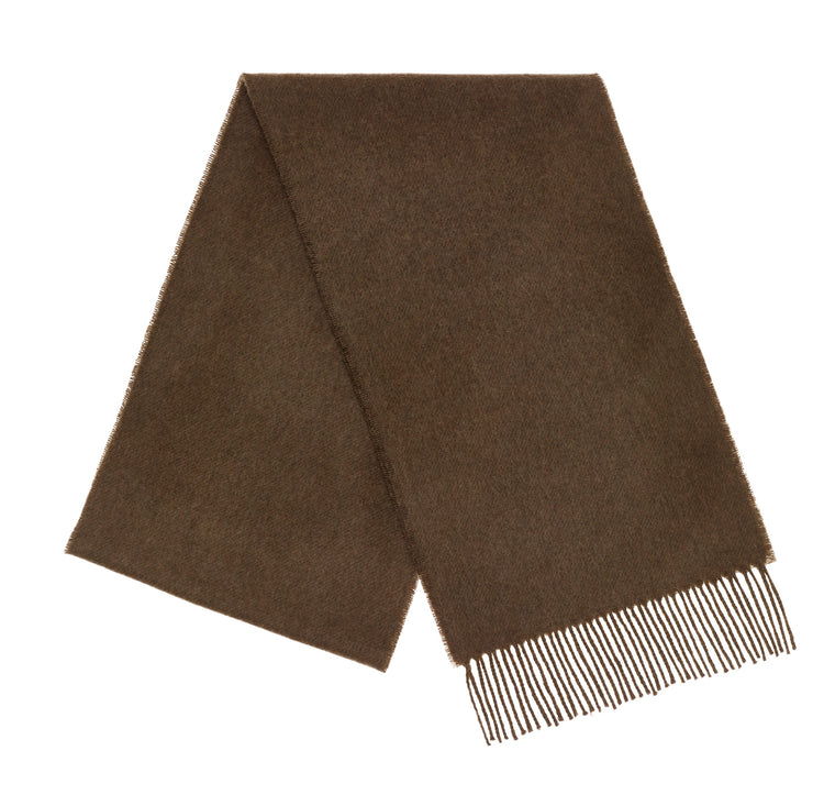 Luxury Plain Army Green Merino Lambswool Scarf