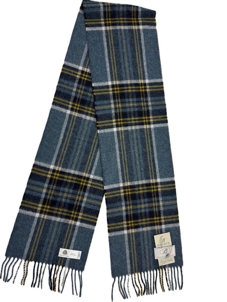 Romford Gray and Yellow Scarf, Merino Lambswool Scarf, Made in England