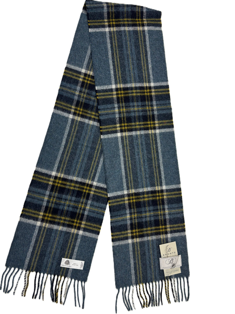 Romford Gray and Yellow Scarf, Merino Lambswool Scarf, Made in England
