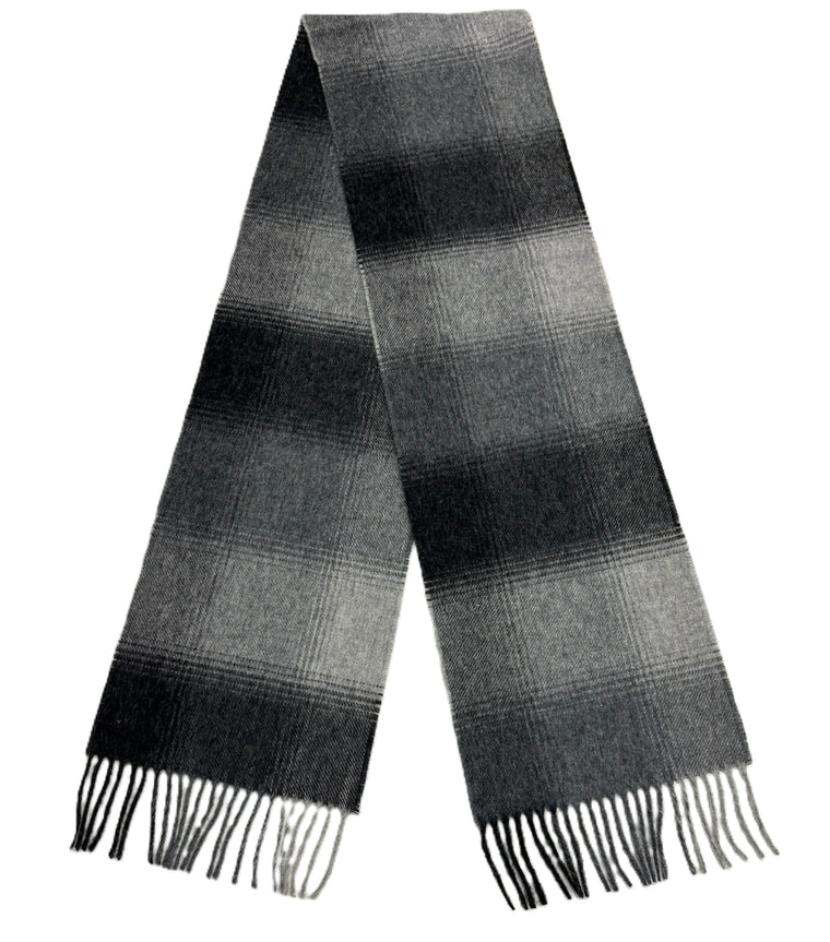 Thorne Gray/Charcoal Scarf, Merino Lambswool, Made in England