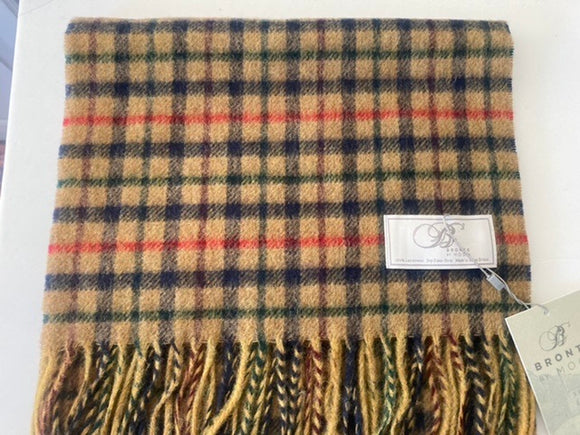 Stamford Classic Check Scarf 12" Wide - Merino Lambswool - Made in England