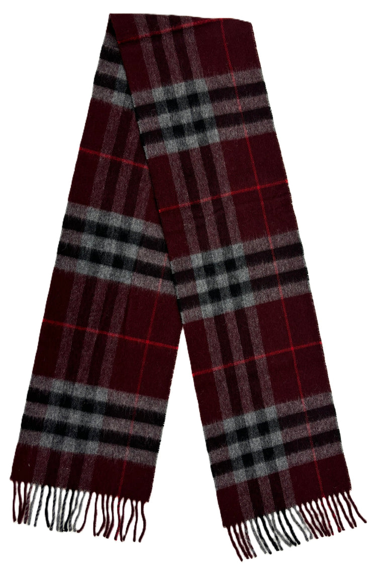 Westminster Burgundy Scarf, Merino Lambswool, Made in England, Bronte Moon