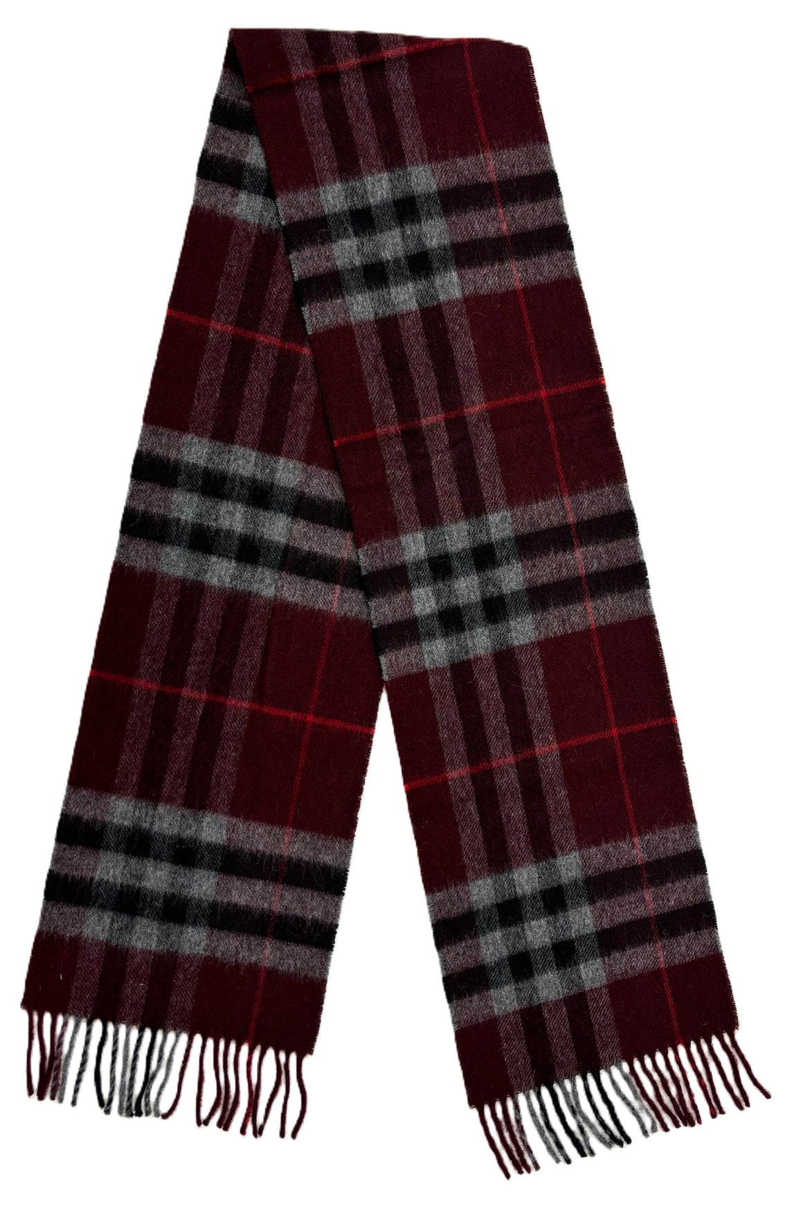 Westminster Burgundy Scarf, Merino Lambswool, Made in England, Bronte Moon