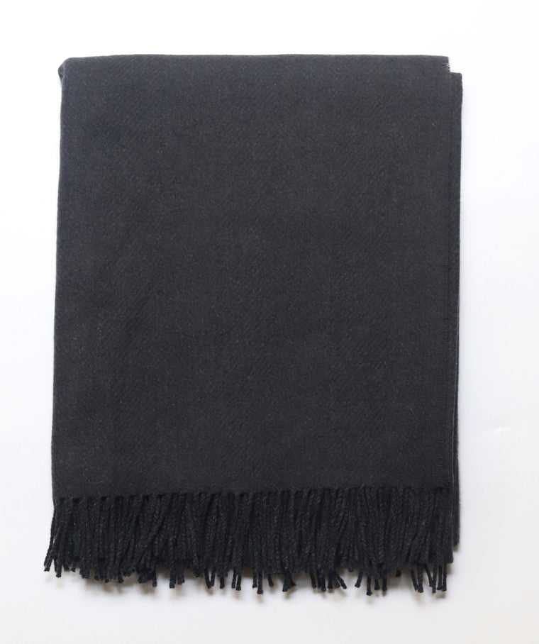 Remony Herringbone Slate / Charcoal, Merino Lambswool, Made in Scotland