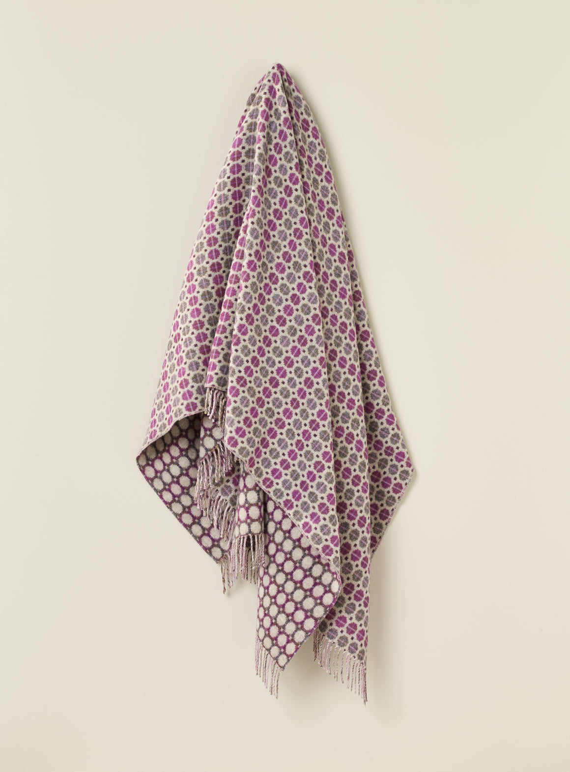 Merino Lambswool Throw Blanket - Milan - Clover, Made in England
