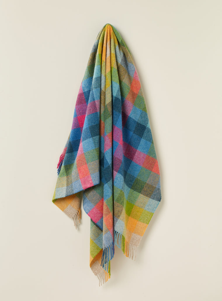 Shetland Quality - Pure New Wool - Harlequin - Tutti Frutti - Throw Blanket