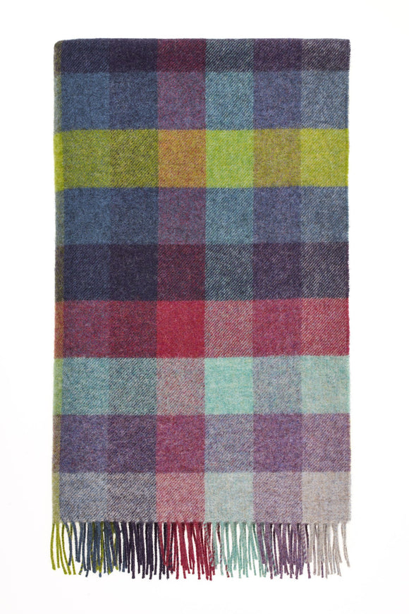 Shetland Quality - Pure New Wool - Harlequin - Moorland - Throw Blanket