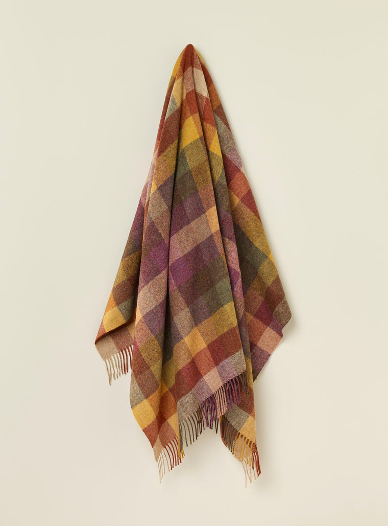 Shetland Quality - Pure New Wool - Harlequin - Autumn - Throw Blanket