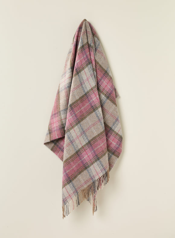 Pure New Wool Throw Blanket - Stroud Heather - Made in England