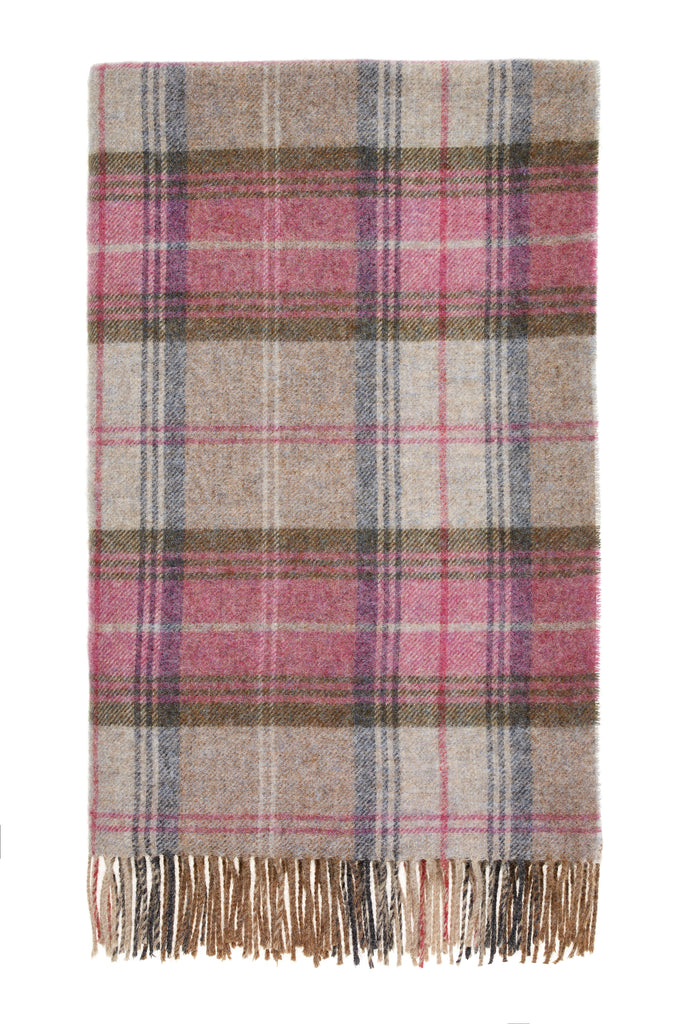 Pure New Wool Throw Blanket - Stroud Heather - Made in England