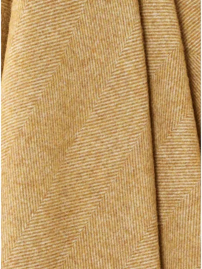 Pure New Wool - Herringbone Gold Picnic Blanket - Made in England