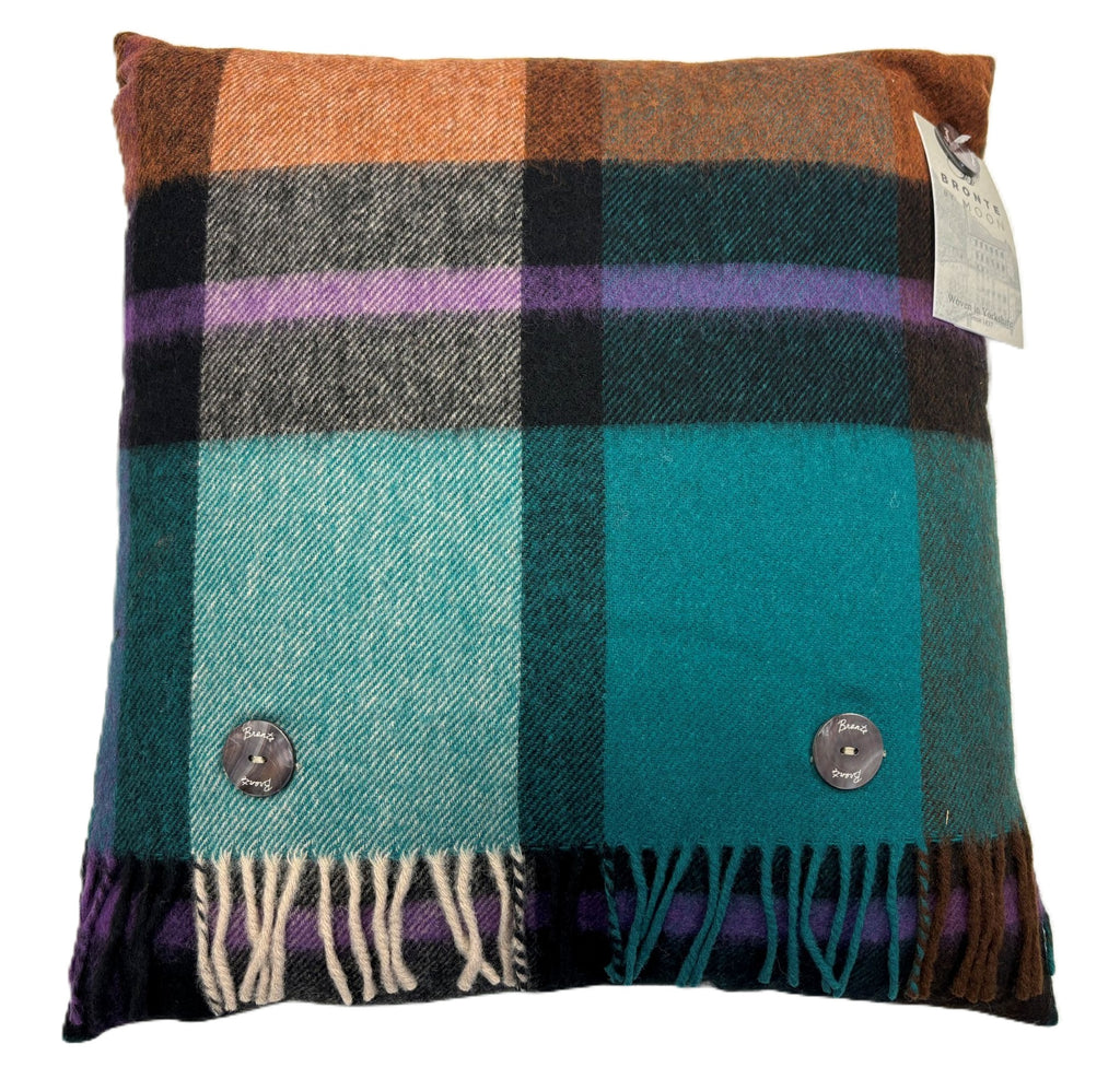 Merino Lambswool Throw Pillow - Madison Teal - Made in England,