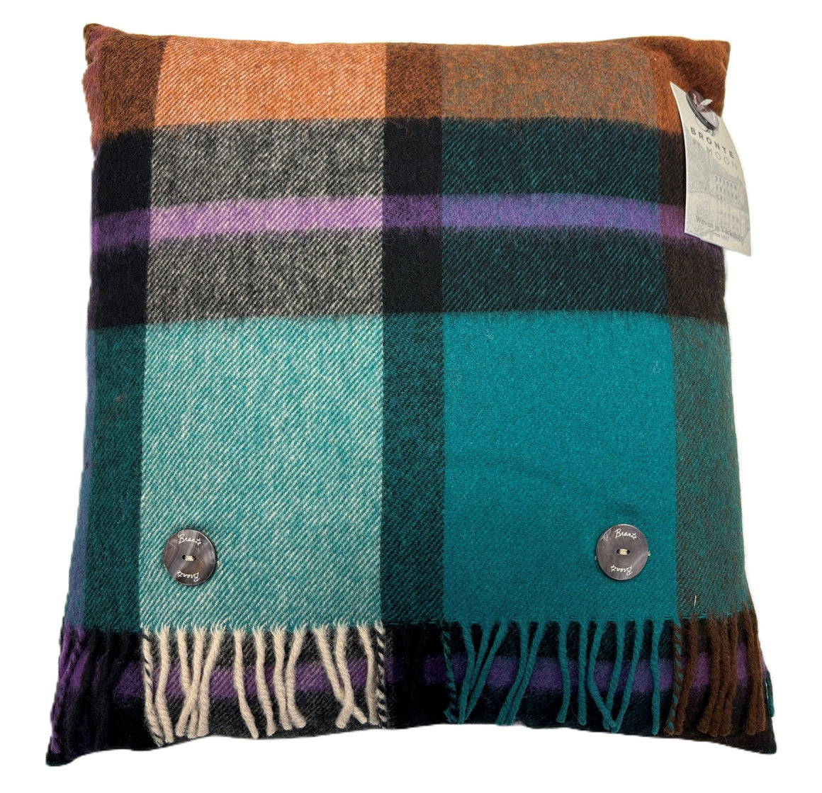 Merino Lambswool Throw Pillow - Madison Teal - Made in England,
