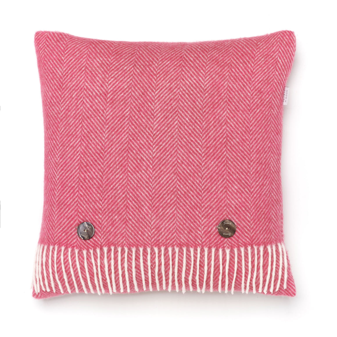 Merino Lambswool Herringbone Cerise Pillow