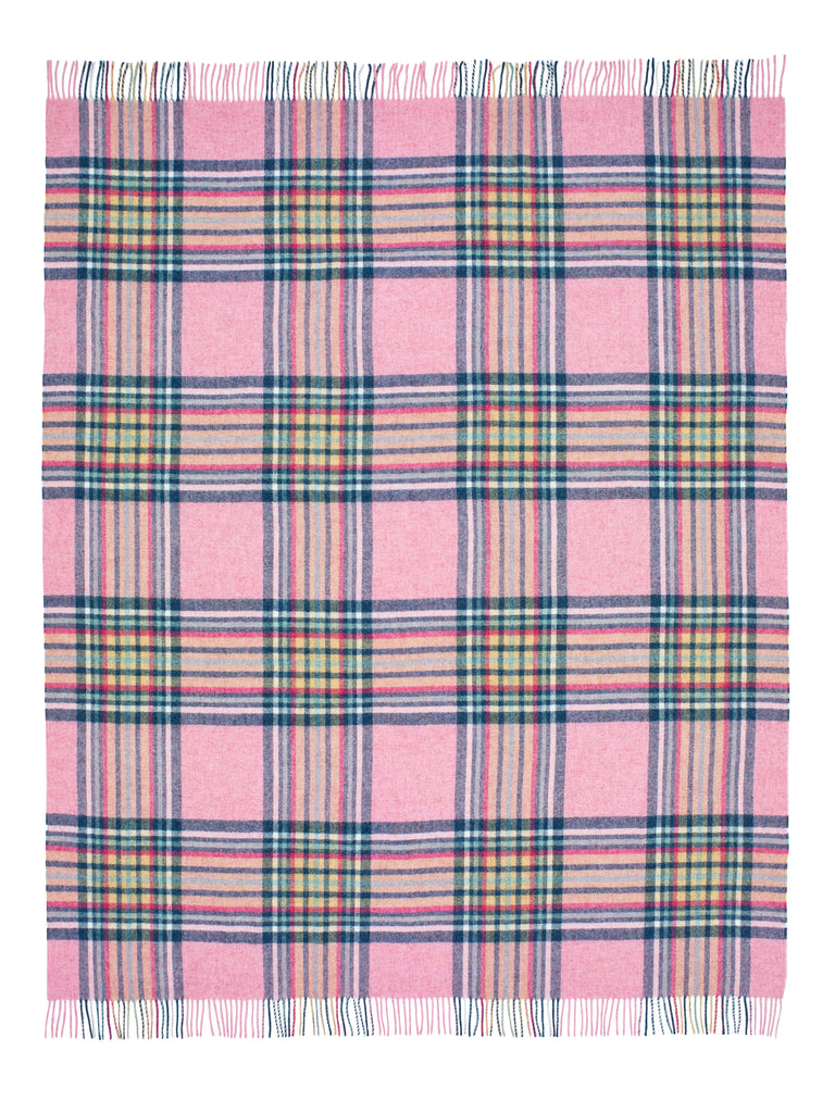 Picnic Blanket, St Ives Pink, Shetland Wool, Made in England