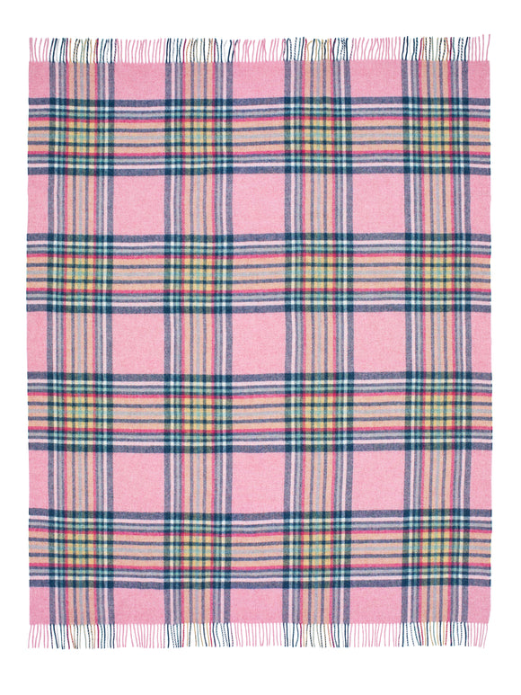 Picnic Blanket, St Ives Pink, Shetland Wool, Made in England