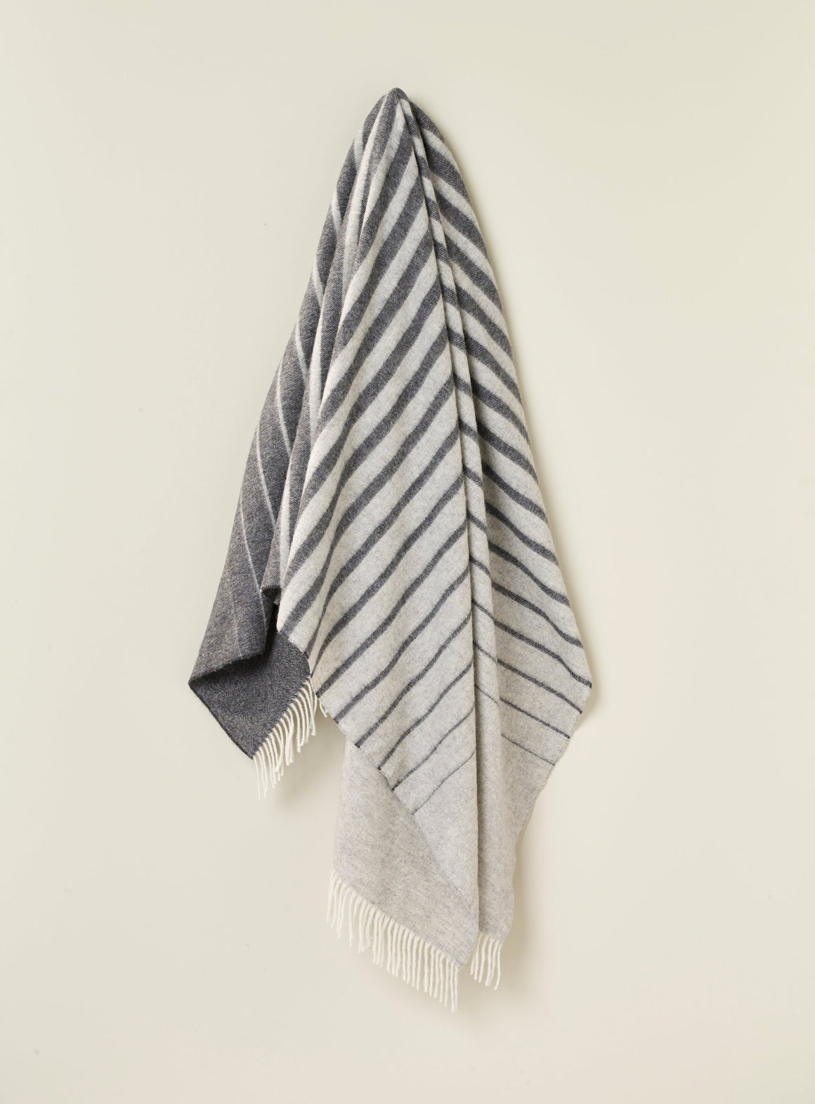 Albion Grey - Merino Lambswool Throw Blanket - Made in England