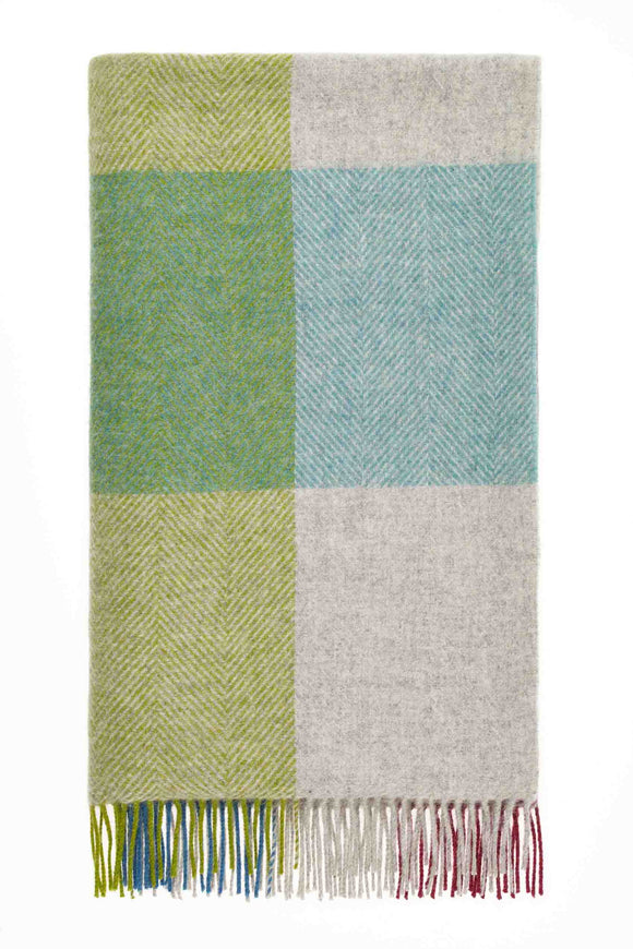 Harland Heather Plaid Wool Throw Blanket - Made in England