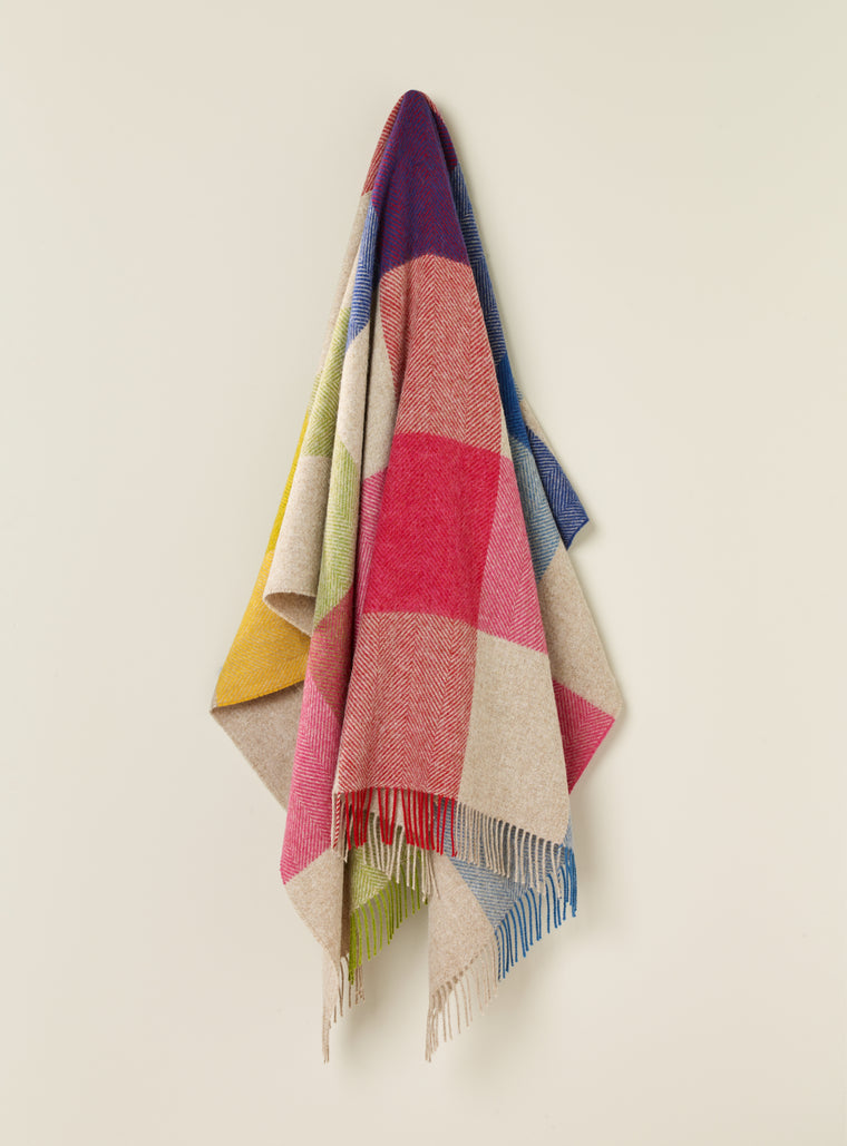 Harland Multi - Merino Lambswool Throw - Made in England