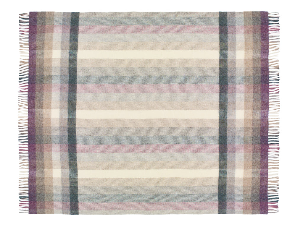 Shetland Pure New Wool - Woodale Heather - Throw Blanket - Bronte by Moon
