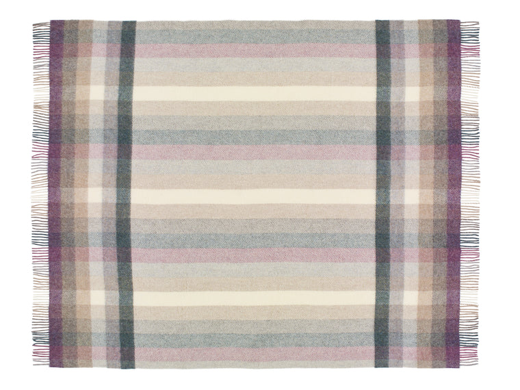 Shetland Pure New Wool - Woodale Heather - Throw Blanket - Bronte by Moon