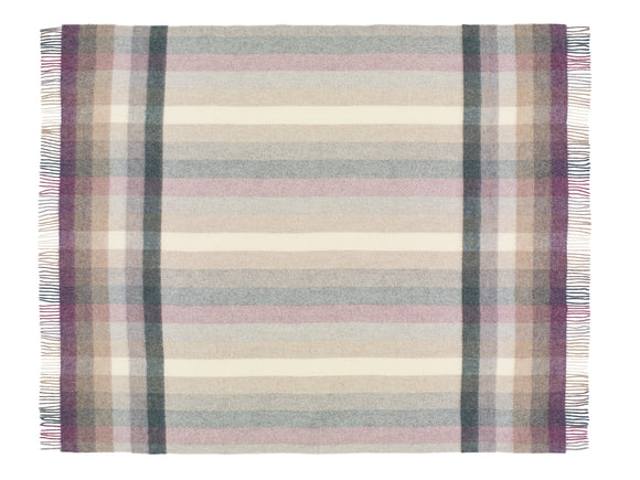Shetland Pure New Wool - Woodale Heather - Throw Blanket - Bronte by Moon