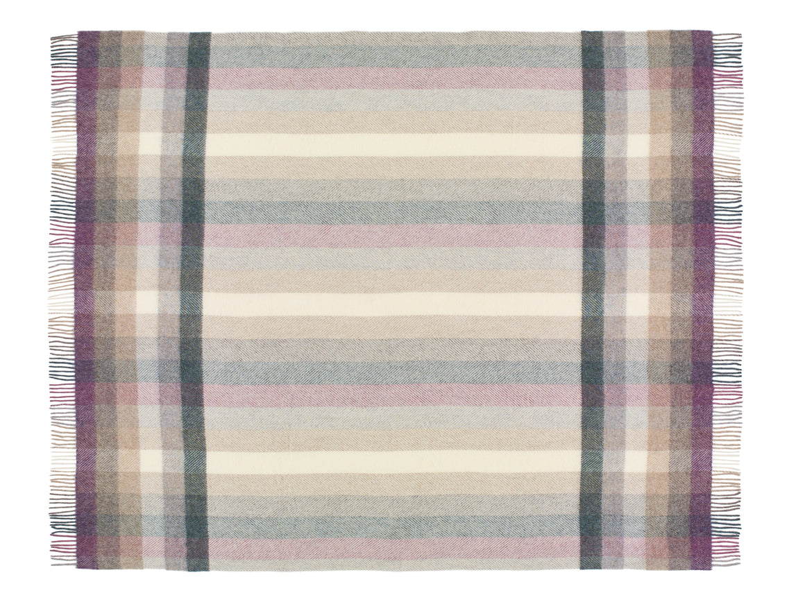 Shetland Pure New Wool - Woodale Heather - Throw Blanket - Bronte by Moon
