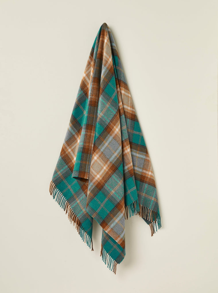 Winterton Jade Throw - Merino Lambswool - Made in England