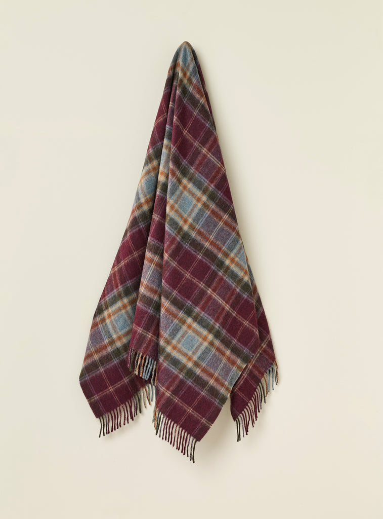 Winterton Damson Throw - Merino Lambswool - Made in England