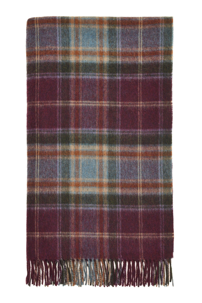 Winterton Damson Throw - Merino Lambswool - Made in England