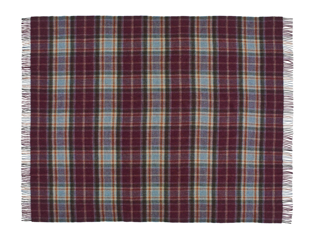 Winterton Damson Throw - Merino Lambswool - Made in England