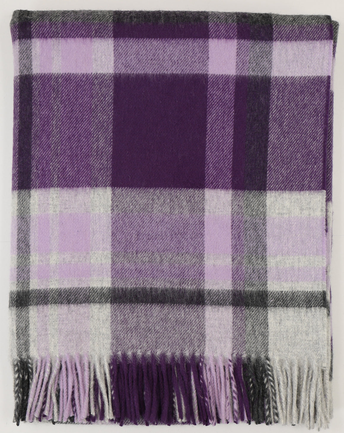 Portree Lilac/Gray Throw - Merino Lambswool - Made in England